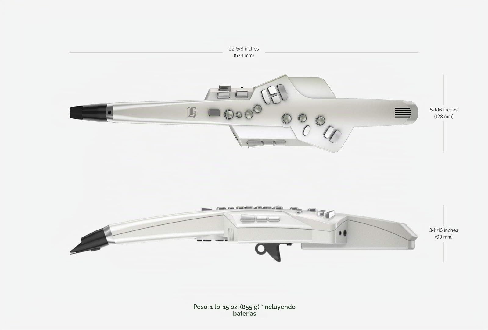 Amazon.com: Roland Aerophone Digital Instrumento de Viento, Blanco